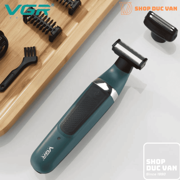 Máy Cạo Râu VGR V-393 Đa Năng 2 Trong 1 Máy Tỉa Râu Định Hình Chống Nước IPX5 Pin Lithium Sạc USB Tiện Lợi